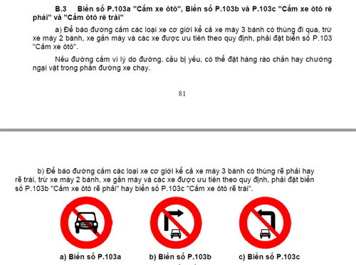  Quy định về cấm rẽ ở quy chuẩn mới.