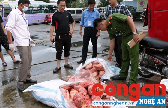 Thu giữ gần 200 kg thịt gà không có giấy tờ hợp lệ