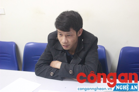 Đối tượng Nguyễn Bá Hưng tại cơ quan Công an.