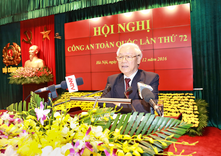Tổng Bí thư Nguyễn Phú Trọng phát biểu tại Hội nghị.