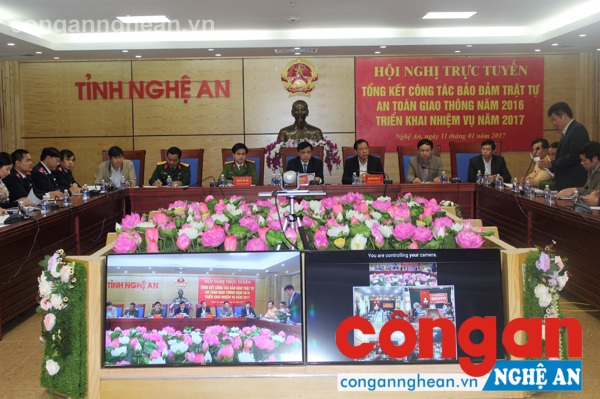 Toàn cảnh hội nghị trực tuyến công tác bảo đảm ATGT