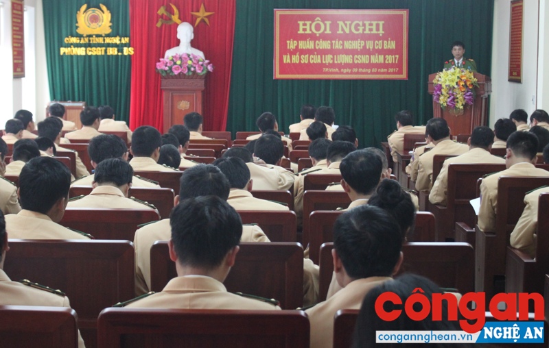 Phòng CSGT đường bộ - đường sắt Công an tỉnh tổ chức tập huấn và kiểm tra nghiệp vụ cơ bản