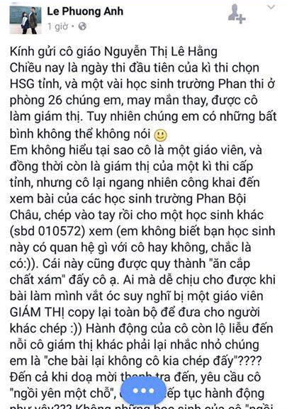 Dòng trạng thái tố cáo cô Hằng được Phương Anh chia sẻ trên mạng xã hội tối 14/3