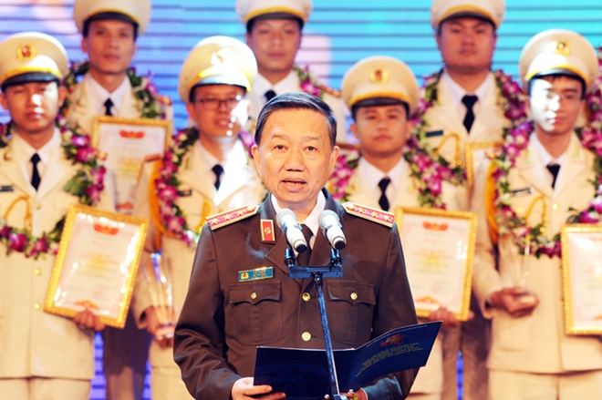 Bộ trưởng Tô Lâm phát biểu tại buổi lễ.