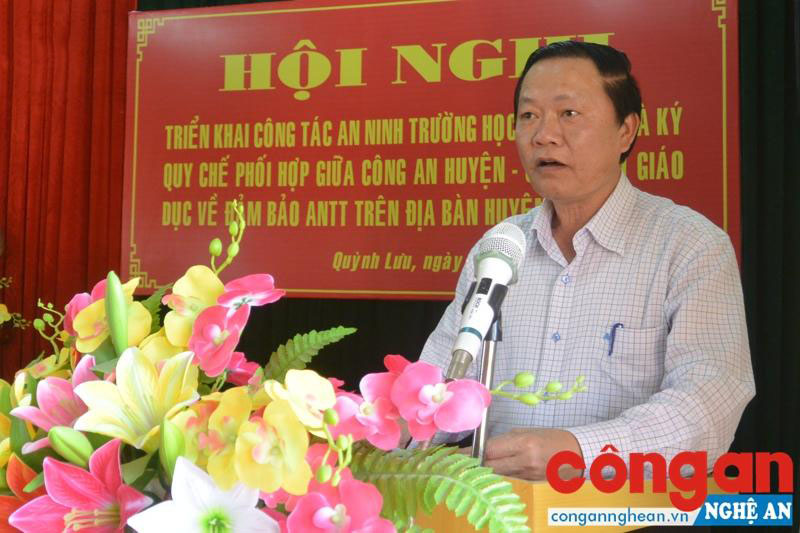 Đồng chí Hồ Ngọc Dũng, Phó Chủ tich UBND huyện đánh giá cao sự phối hợp của hai ngành trong công tác đảm bảo ANTH