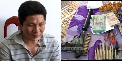 Bắt đối tượng mang súng K59 cướp tiệm vàng