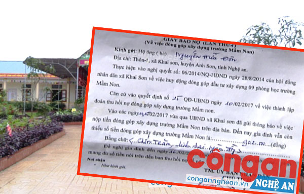 Cần làm rõ nguồn 'xã hội hóa' xây dựng trường học ở xã Khai Sơn, huyện Anh Sơn