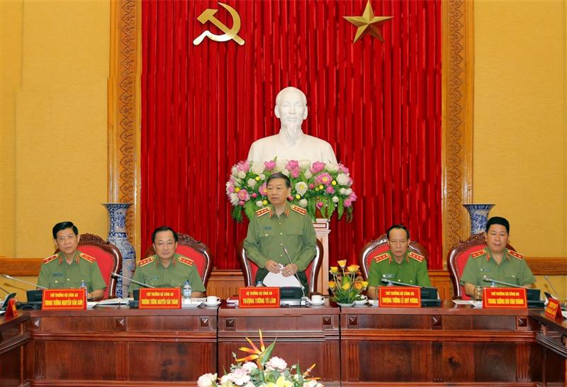 Bộ trưởng Tô Lâm phát biểu tại cuộc họp.