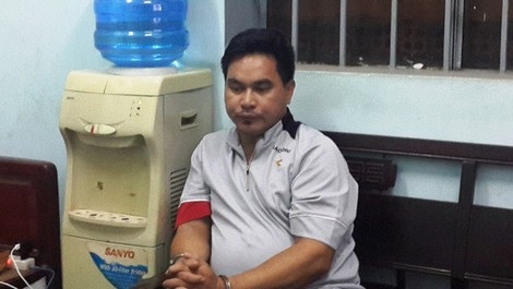 Hai đối tượng lừa đảo đa cấp Nguyễn Thị Minh Phương và Phạm Thanh Toàn tại cơ quan Công an.