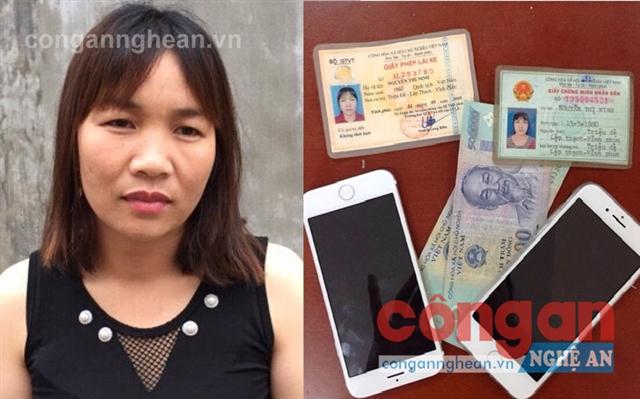 Đối tượng Nguyễn Thị Ninh và tang vật vụ án