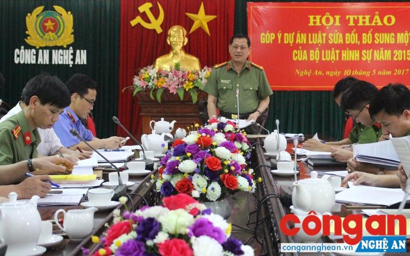 Công an Nghệ An tổ chức Hội thảo góp ý Dự án Luật sửa đổi, bổ sung một số điều Bộ luật Hình sự