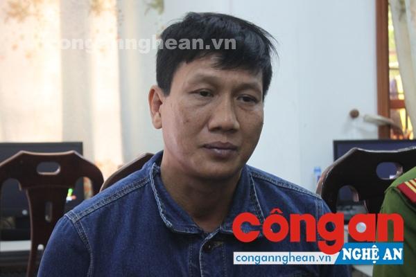 Đối tượng Lê Văn Quang tại cơ quan Công an.