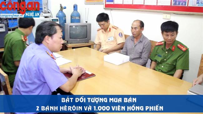 Bắt đối tượng mua bán 2 bánh heroin và 1000 viên hồng phiến