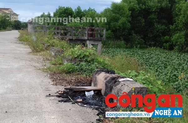 Hiện trường nơi đối tượng vứt xác nạn nhân