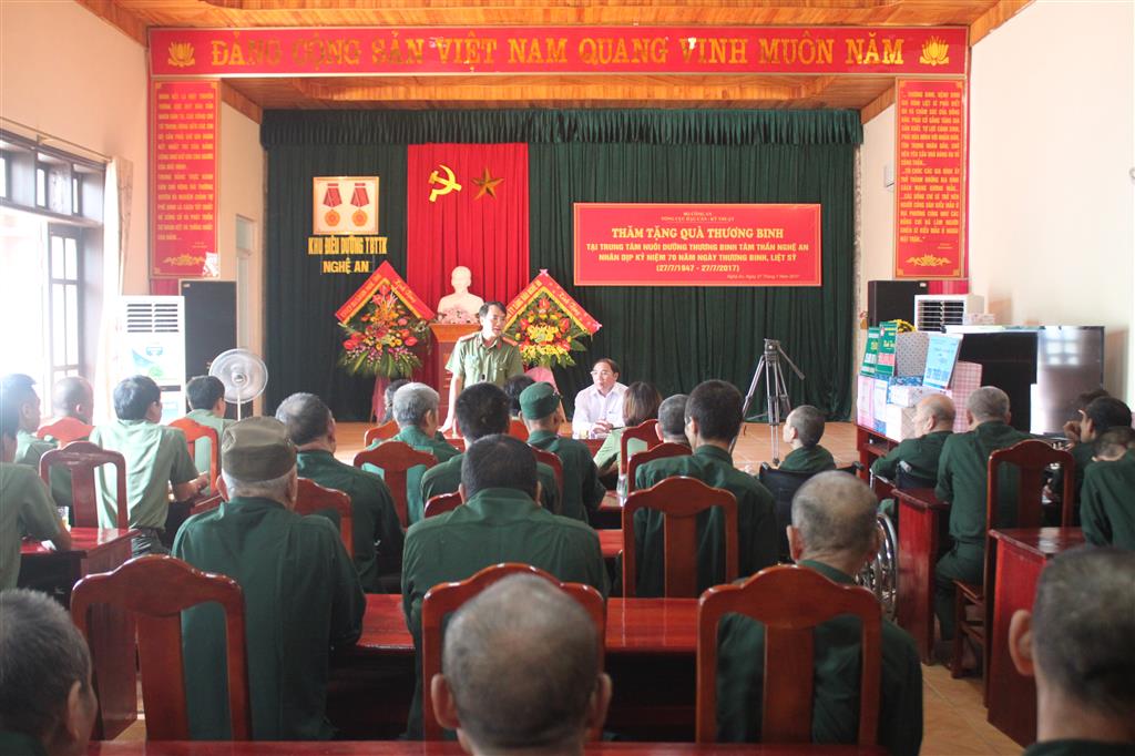Tại Trung tâm nuôi dưỡng thương binh tâm thần kinh Nghệ An 