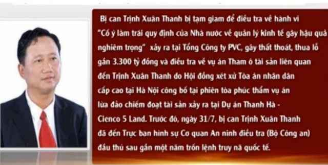 Bộ Công an ra lệnh tạm giam đối với Trịnh Xuân Thanh