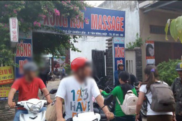 Cơ sở massage, nơi chị P.T.H và chị L.T.H bị ép kích dục cho khách.