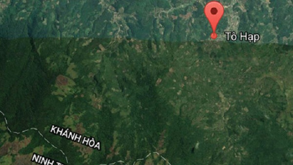 Thị trấn Tô Hạp, huyện Khánh Sơn - nơi xảy ra vụ nổ làm 6 người chết. Ảnh: GOOGLE MAPS
