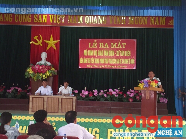 Lãnh đạo Công an huyện Tân Kỳ phát biểu chỉ đạo
