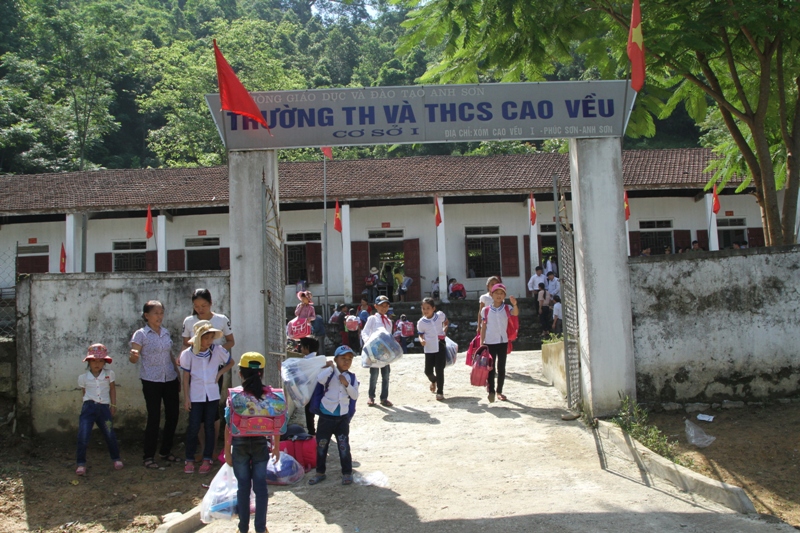Điểm trường Tiểu học và THCS Cao Vều.