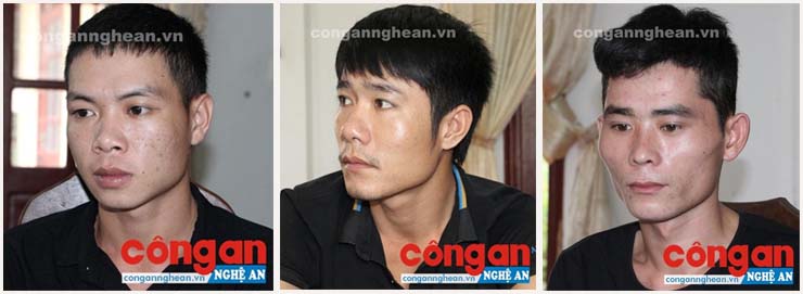 3 đối tượng Đặng Bá Thuần, Trịnh Trọng Nhật và Nguyễn Văn Thông