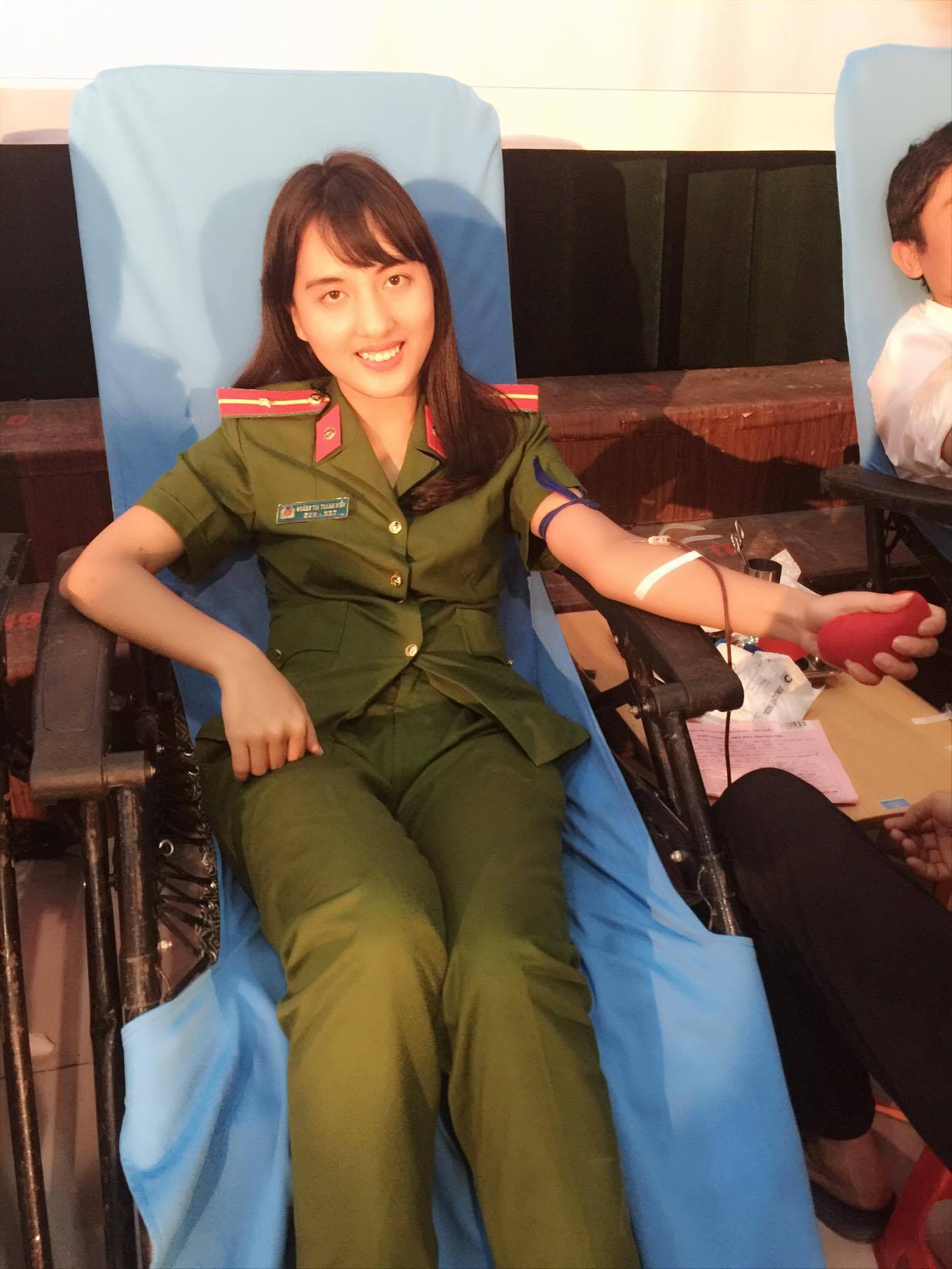 Đợt này ĐVTN Công an huyện đã đóng góp hơn 60 đơn vị máu cho ngân hàng máu