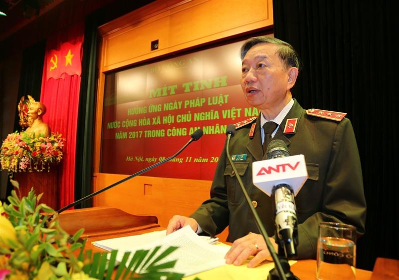 Bộ trưởng Tô Lâm phát biểu tại Lễ mít-tinh.