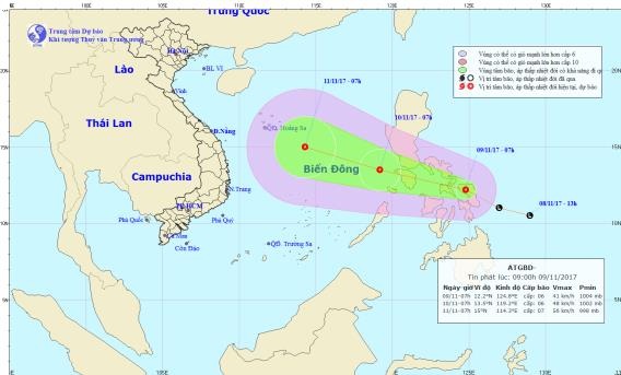 Áp thấp nhiệt đới gần biển Đông