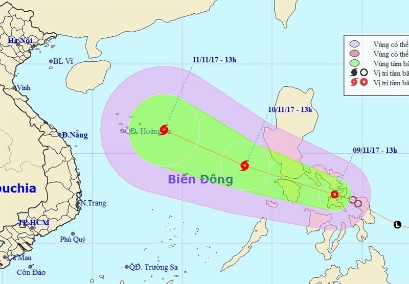 Bão số 13 sắp đi vào Biển Đông