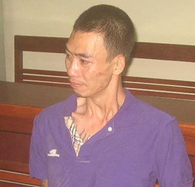 Đối tượng Trương Tùng Bách tại cơ quan Công an.