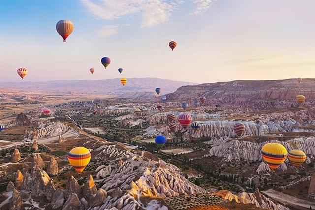 Khu vực Cappadocia, Thổ Nhĩ Kỳ, nơi có vẻ đẹp đặc trưng của đá.