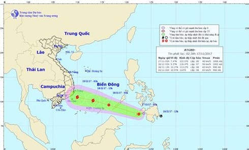 Áp thấp nhiệt đới đi vào Biển Đông khả năng mạnh lên thành bão