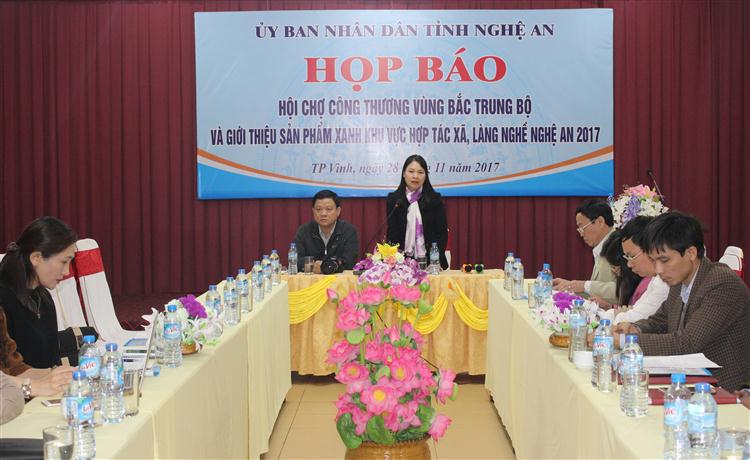 Họp báo Hội chợ Công thương vùng Bắc Trung Bộ - Nghệ An năm 2017