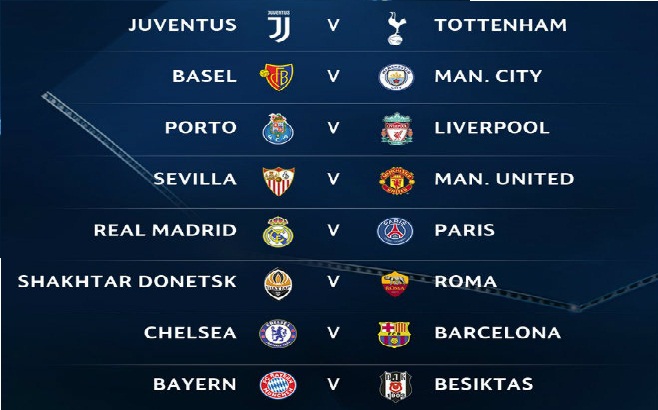 Bốc thăm vòng 1/8 Champions League