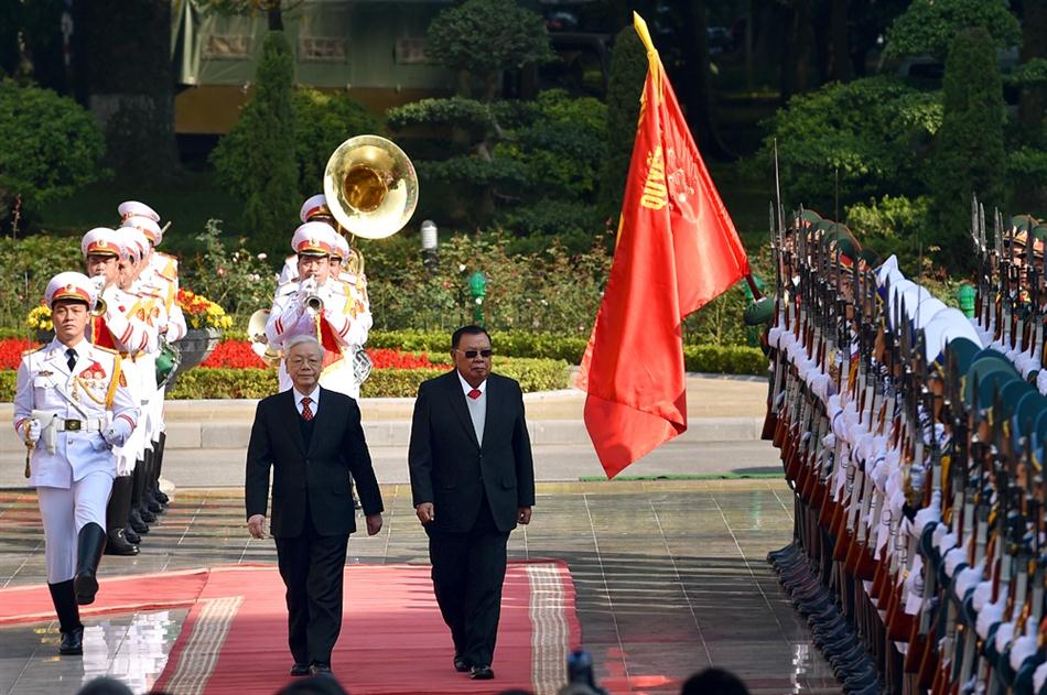Lễ đón trọng thể Tổng Bí thư, Chủ tịch nước Lào Bounnhang Vorachith