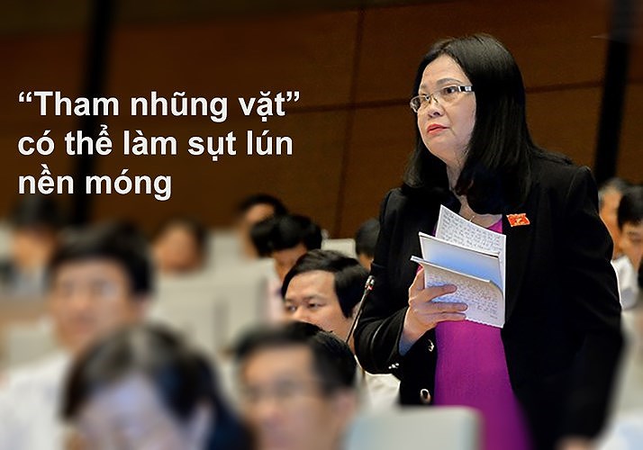 Phát biểu tại Kỳ họp thứ 4, Đại biểu Trần Thị Dung - Ủy viên thường trực Uỷ ban Pháp luật của Quốc hội lưu ý, tuy là “tham nhũng vặt” nhưng tác hại khôn lường, làm hư hỏng nền công vụ, làm cải cách hành chính trì trệ ngay từ cơ sở, làm mất lòng tin của người dân. Nếu quan điểm nhà dột từ nóc là nguy hiểm thì lũ lụt thấm vào nền móng còn nguy hại hơn rất nhiều, vì nền móng mà lún sụt thì không nhà cửa nào đứng nổi.