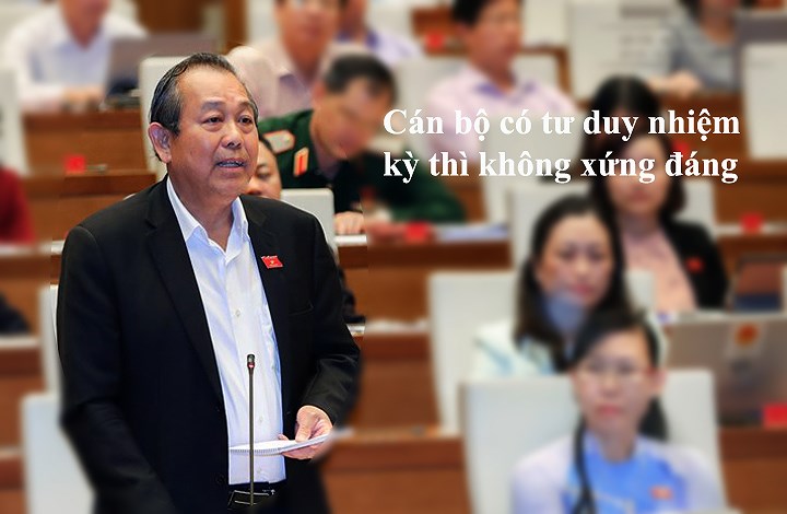 Phó Thủ tướng thường trực Trương Hoà Bình nhấn mạnh điều này trước ý kiến đại biểu Quốc hội cho rằng tư duy nhiệm kỳ tồn tại ở các ngành, các cấp, dẫn tới sự cắt khúc trong thực hiện và phân tán trong đầu tư gây lãng phí nguồn lực. Theo Phó Thủ tướng, tư duy nhiệm kỳ cũng rất tinh vi, có thể vì lợi ích nhóm, có thể muốn thể hiện mình được phiếu cho nhiệm kỳ tới, có thể thấy hết nhiệm kỳ rồi thì thôi, không có quyết tâm nỗ lực. Điều này đòi hỏi xây dựng thể chế, quy chế.