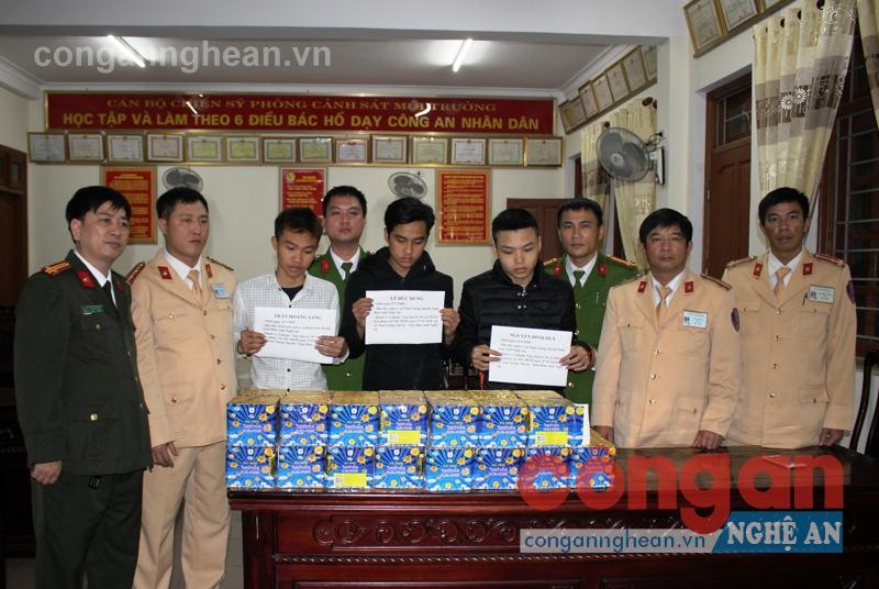 3 đối tượng cùng tang vật tại cơ quan Công an