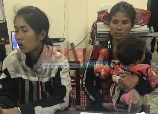 2 đối tượng Ven Thị Mão và Cụt Thị Thông tại cơ quan Công an