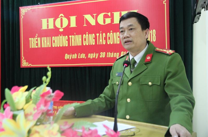 Đồng chí Đại tá Nguyễn Mạnh Hùng – Phó Giám đốc Công an tỉnh phát biểu chỉ đạo tại Hội nghị