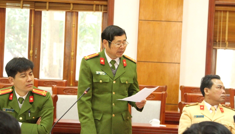 Công an các đơn vị, địa phương thảo luận tại Hội nghị.