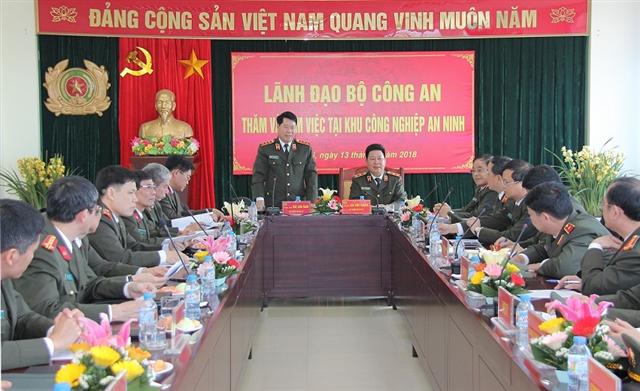 Lãnh đạo Bộ Công an làm việc tại Khu Công nghiệp An ninh