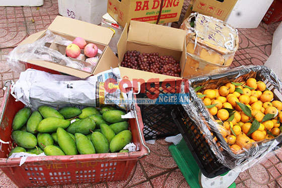 Số hoa quả này được chủ hàng mua ở chợ đầu mối không có nguồn gốc