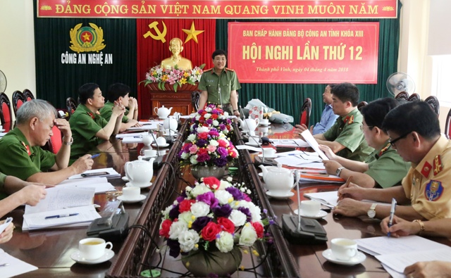 Hội nghị BCH Đảng bộ Công an tỉnh Nghệ An lần thứ 12