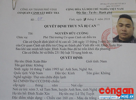 Gây án ở TP Vinh, trốn lên biên giới cũng không thoát