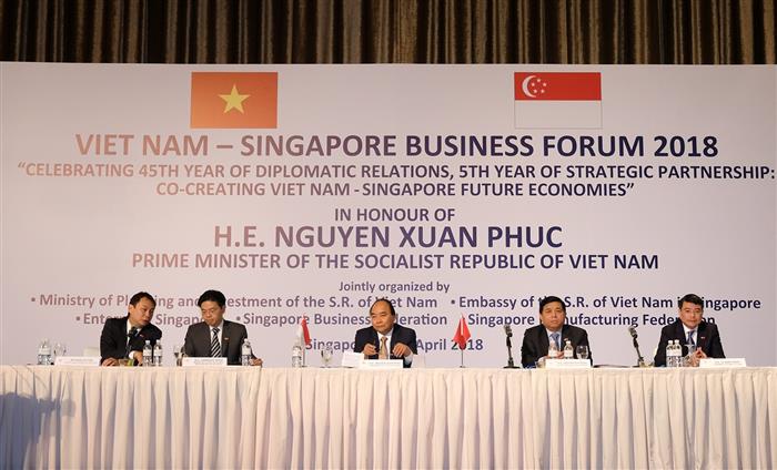 Diễn đàn Doanh nghiệp Việt Nam – Singapore. Ảnh: VGP/Quang Hiếu