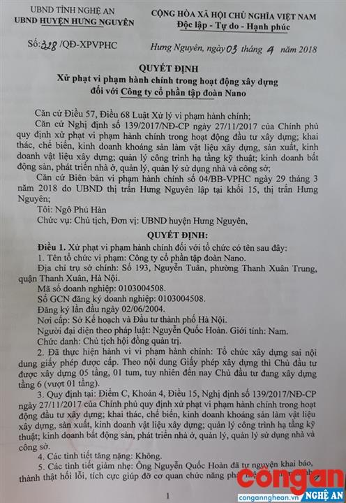 Dự án Trung tâm thương mại xây dựng sai giấy phép