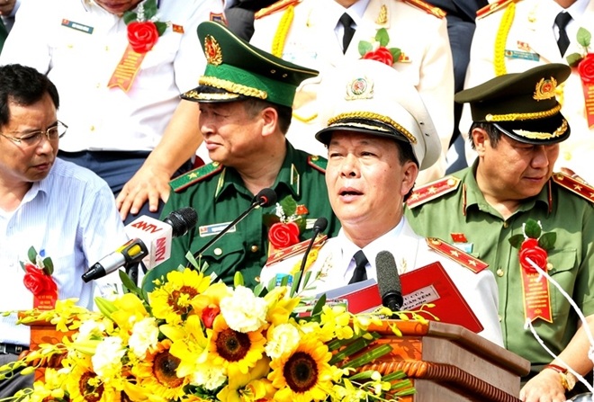 Trung tướng, GS.TS Nguyễn Xuân Yêm, Giám đốc Học viện CSND phát biểu tại buổi lễ