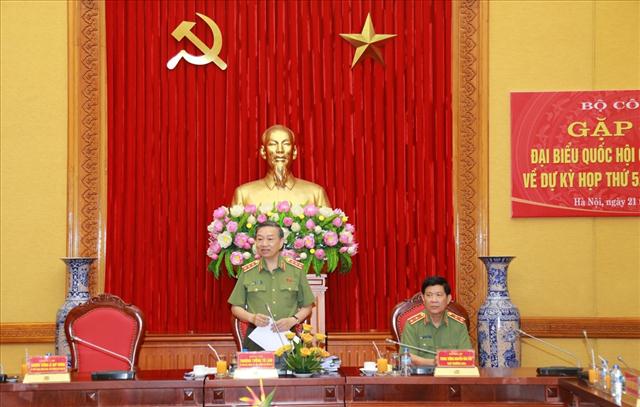Bộ trưởng Tô Lâm phát biểu tại buổi gặp mặt.