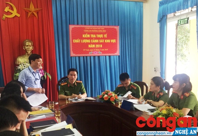 Công an TP Vinh kiểm tra thực tế tại Công an phường Hưng Bình